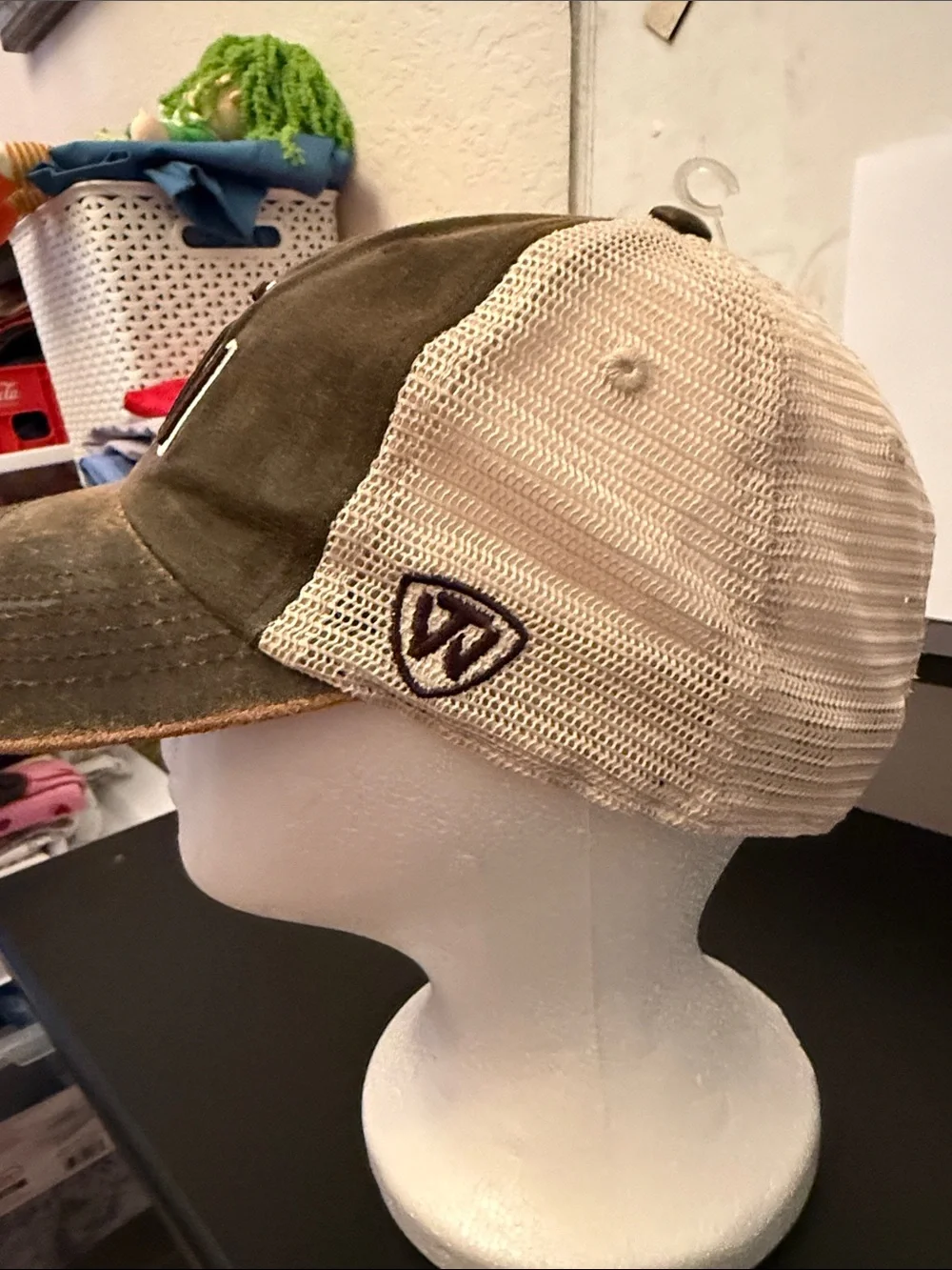 FSU Embroidered Front Trucker Hat in Brown and Cream